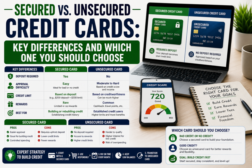 secured vs unsecured credit cards